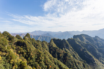 Karst mountain landscape, mountains and forests