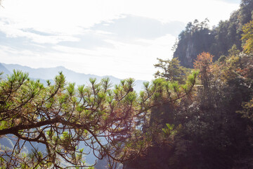 Karst mountain landscape, mountains and forests