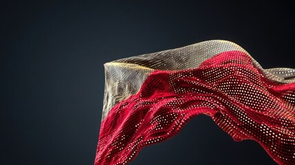 National flag waving with generative design elements