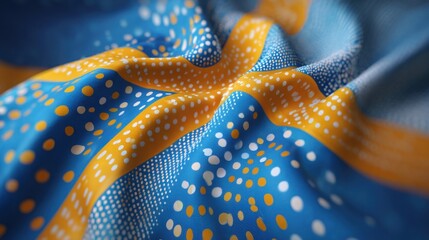 National flag waving with generative design elements