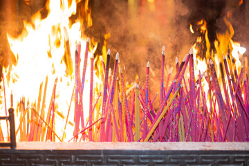 Buddhist prayer, burning incense