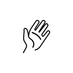 Obraz premium Minimalist Hand Outline Showing Fingers and Palm on White Background