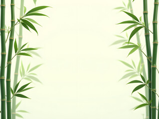 Ancient bamboo plants Chinese wind bamboo forest Zen quiet artistic conception illustration