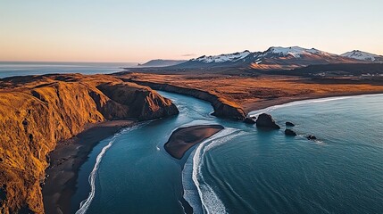 Dramatic coastal landscape at sunrise