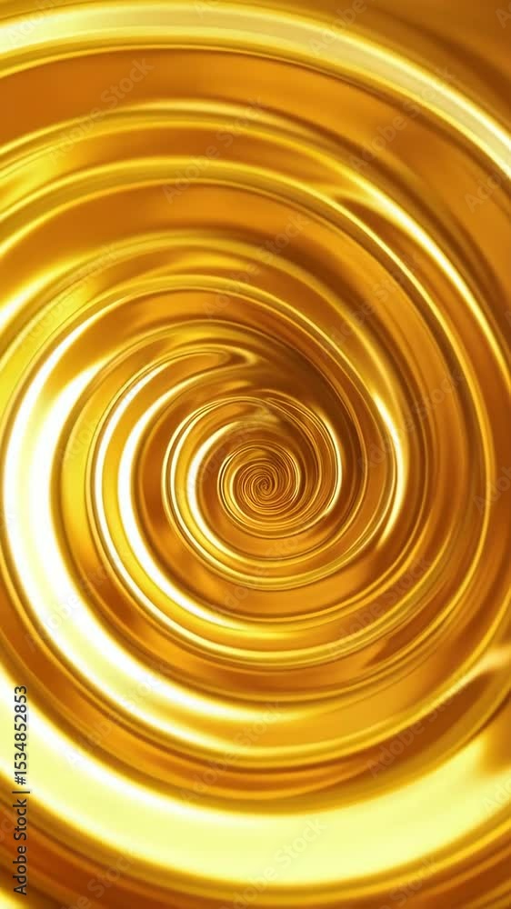 Aufkleber abstract golden spiral background with smooth, liquid texture and flowing motion, hypnotic and visua