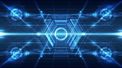 Abstract technology background. Futuristic user interface. Vector illustration for your design