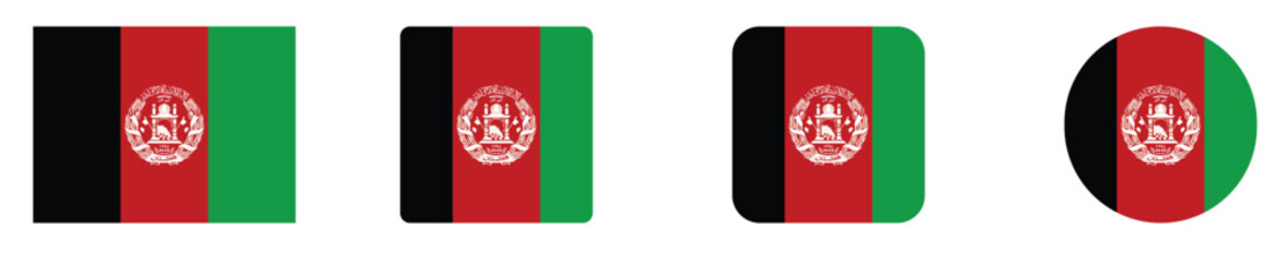 Fototapeta premium Afghanistan flag icon set. Afghanistan or AF flag icon. Afghanistan country Flags. 