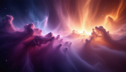 8K ULTRA HD Digital Art of Flowing Gradient Ribbon Suspended in Soft Background