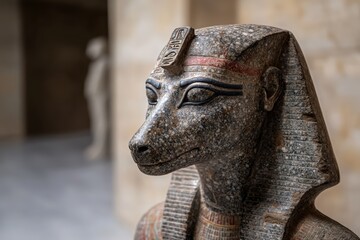 Ancient Egyptian statue of the ancient world with intricate detail.