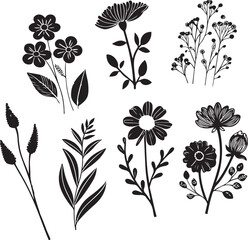 Flower Silhouette Icon vector graphic design