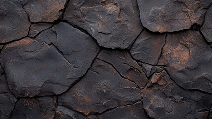 Dark, textured rock wall with copper undertones.