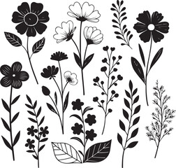 Flower Silhouette Icon vector graphic design
