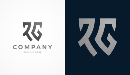 Obraz premium Initial Letter RG Logo Design, Stylish letter RG with two color, usable for brand and company logos, vector illustration