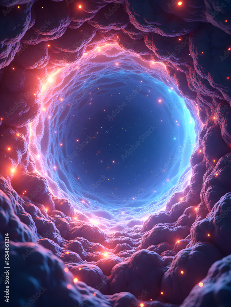 Poster abstract light three-dimensional luminous particles technology sense kv main visual background