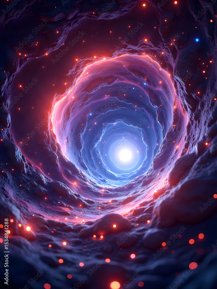 Poster abstract light three-dimensional luminous particles technology sense kv main visual background