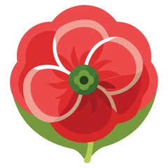  a poppy flower icon with a delicate wavy petal