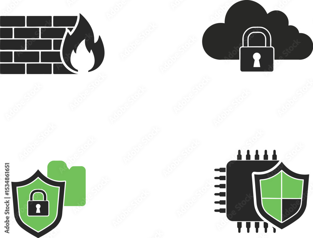Poster understanding cybersecurity protection firewall cloud security data safety network defense system pr