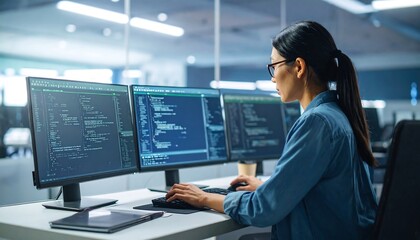 Woman programmer at computer