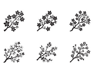 a cherry blossom branch icon with small flowers