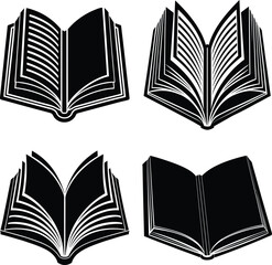 Set of realistic yellow books isolated on white background. Vector illustration
