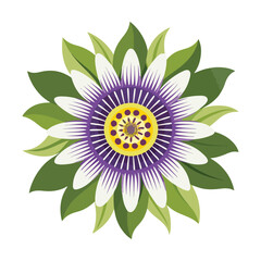  a passion flower icon with intricate layered fail