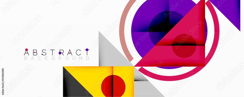 Poster modern abstract design. geometric shapes overlap, creating vibrant color contrasts. clean lines, min