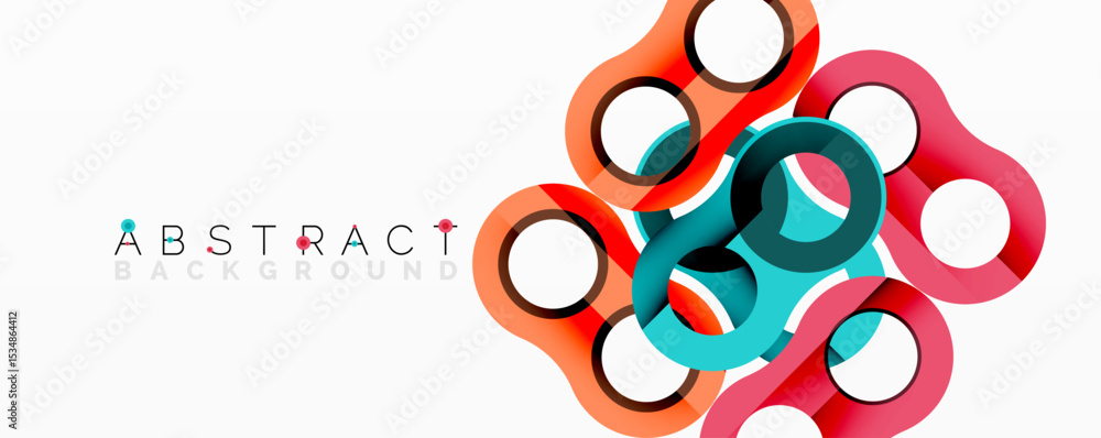 Aufkleber Modern abstract design features colorful overlapping circles. Bright hues create dynamic visual texture. Simple, clean aesthetic.