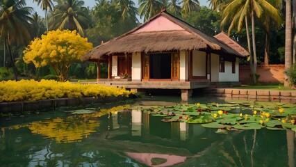 Fototapeta premium house on the river
