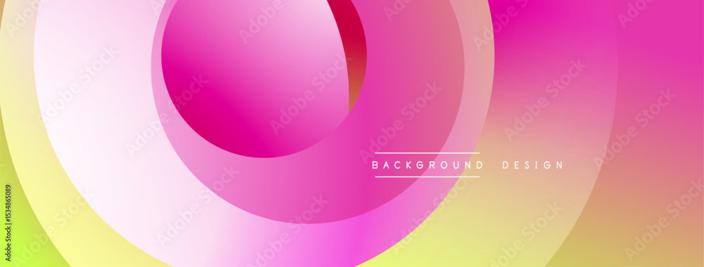 Aufkleber Abstract colorful circles overlap creating vibrant gradient background. Modern design elements suggest energy, flow, positivity.