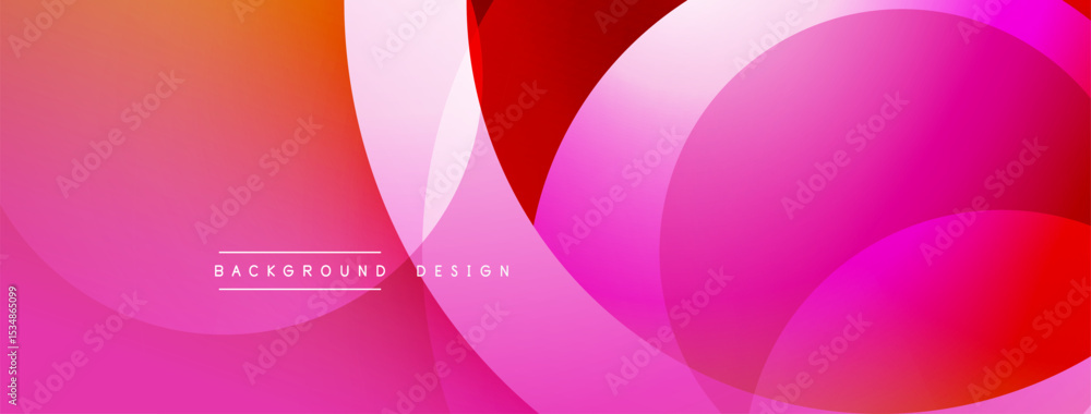 Poster Abstract pink, red gradients. Overlapping circles create dynamic visual effect. Text reads background design. Modern, vibrant presentation.
