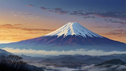 Fototapeta premium mt fuji in winter