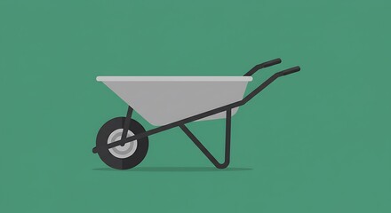 Wheelbarrow Illustration: A Simple Design for Construction, Gardening, and DIY Projects