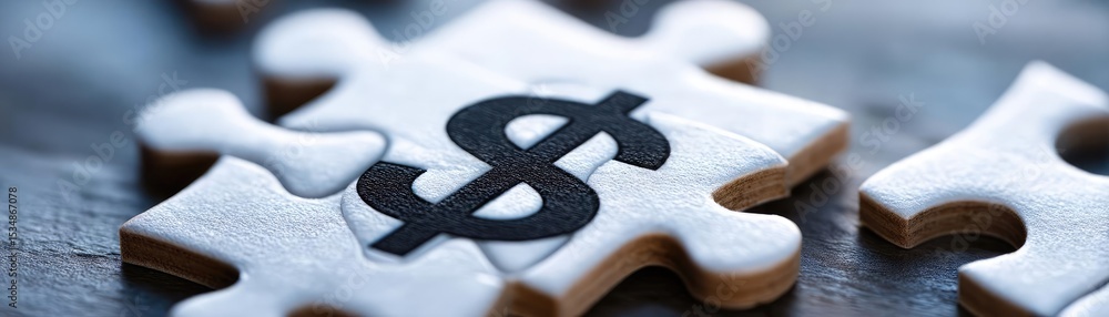 Poster profitable niche for recurring revenue and steady returns concept. close-up of a puzzle piece with a