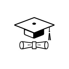 graduation cap and diploma PNG and JPEG with transparent background	