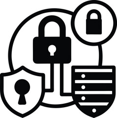 Digital payment icon Vector Silhouette illustration Data Privacy Icon for Secure Transactions