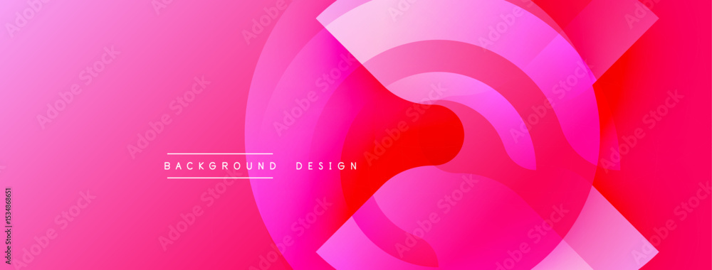 Leinwandbilder Abstract pink design features overlapping circles, creating dynamic visual effect. Gradient shades enhance modern aesthetic.