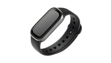  Black Fitness Tracker or Smart Band Isolated