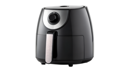Black Compact Air Fryer Isolated