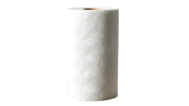 White Paper Towel Roll Isolated