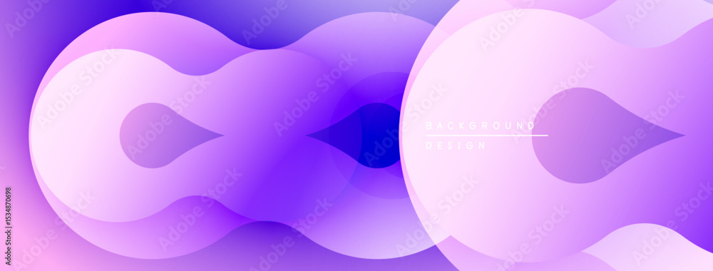 Poster Abstract fluid shapes, purple hues, gradient design. Modern background with soft curves, dynamic composition.