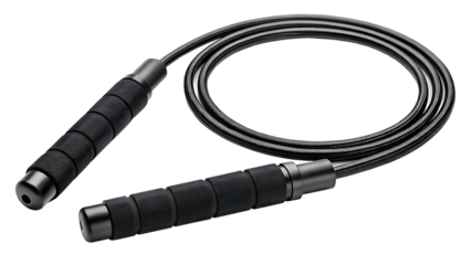 Black Jump Rope with Padded Handles