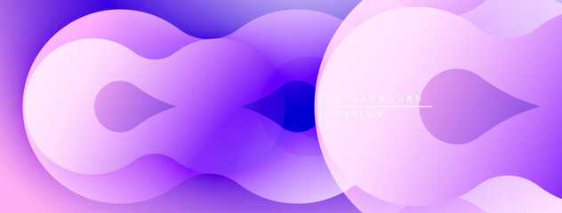 Abstract fluid shapes, purple hues, gradient design. Modern background with soft curves, dynamic composition.