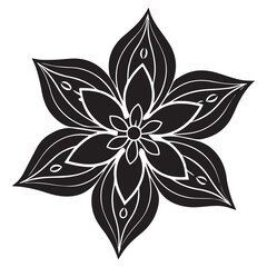 black and white floral ornament