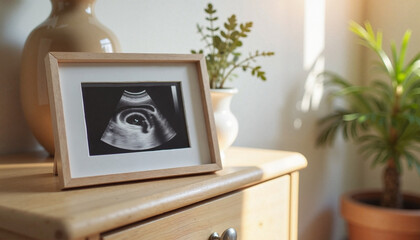 Ultrasound photo in a frame
