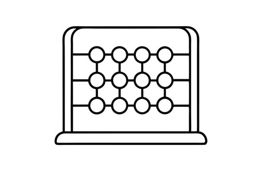 Illustration of a simple abacus with beads on white background
