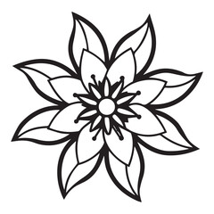 a passion flower icon with intricate layered fila