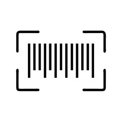 Barcode Scanner Line Icon – Minimalist Black Outline Symbol for Product Scanning, Inventory Management, Retail Checkout, and Point of Sale Systems