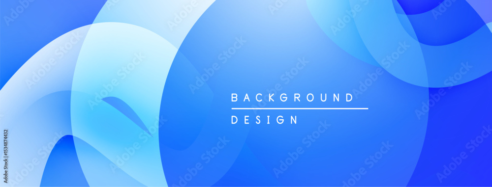 Aufkleber Abstract blue shapes overlap creating dynamic background. Smooth gradients suggest depth, modern design aesthetic. Minimalist composition.
