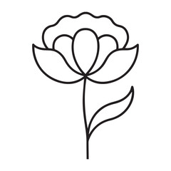 Obraz premium a poppy flower icon with a delicate wavy petal