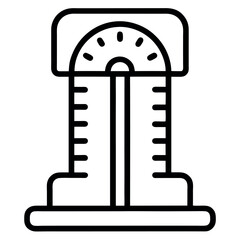 Analog Bathroom Weighing Scale Outline Icon - Weight Management, Health, and Fitness Measurement Tool